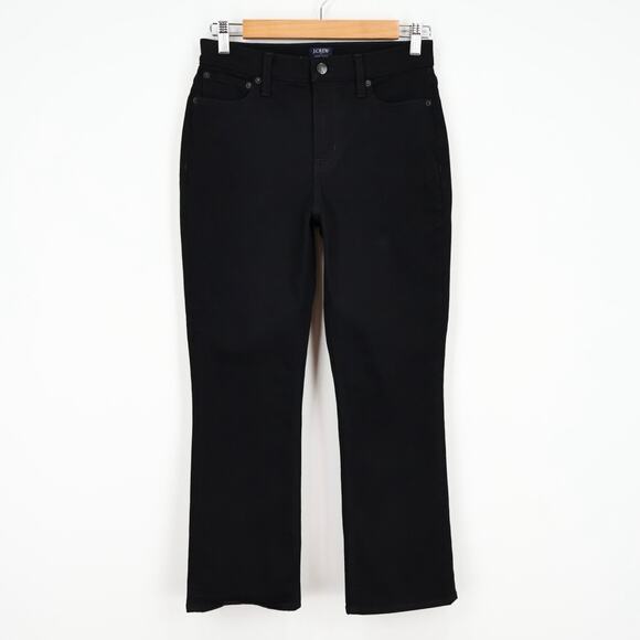 J.Crew Factory Mid-Rise Flare Crop Jean In All-Day Stretch In Black Size 26 - Picture 1 of 8